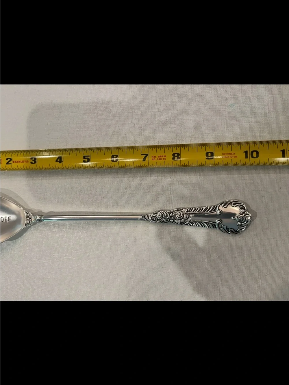 Long Handle Engraved Silver Serving Spoon. So cute!